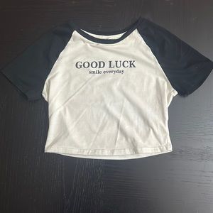 A juniors top in size small.